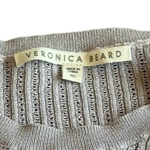 Veronica Beard Kaley Mixed Media Layered Sweater Shirt Metallic Size XS Women's - Picture 4 of 12
